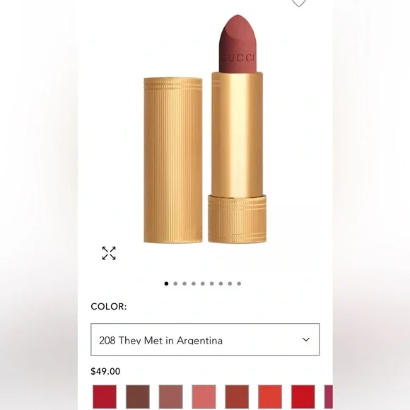 NEW IN BOX GIFTABLE GUCCI Rouge à Lèvres velvet Mat Matte Lipstick 208 - Picture 4 of 4